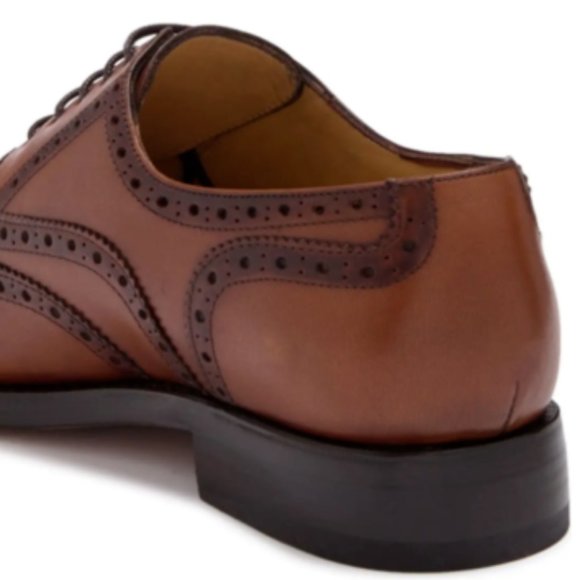 New with Box Sepol Men's Size 13 COGNAC Blake Rapid Brogue Wingtip Oxford - Picture 4 of 6